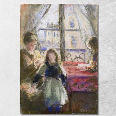 At The Window Rue Des Trois Frères 1878 Camille Pissarro cps10 canvas print