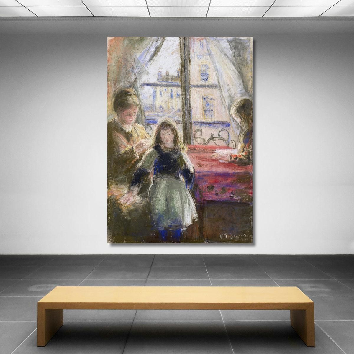 At The Window Rue Des Trois Frères 1878 Camille Pissarro cps10 canvas print
