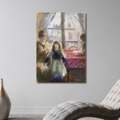 At The Window Rue Des Trois Frères 1878 Camille Pissarro cps10 canvas print  At The Window Rue Des Trois Frères 1878 Camille Pissarro cps10 canvas print