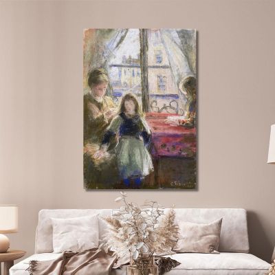 At The Window Rue Des Trois Frères 1878 Camille Pissarro cps10 canvas print  At The Window Rue Des Trois Frères 1878 Camille Pissarro cps10 canvas print