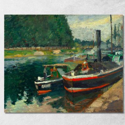 Barges At Pontoise Camille Pissarro cps11 canvas print 