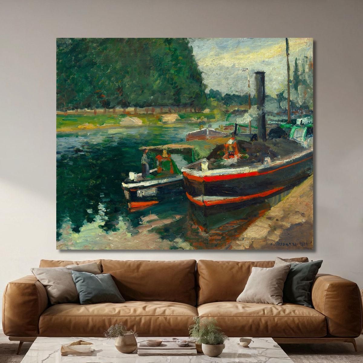 Barges At Pontoise Camille Pissarro cps11 canvas print 