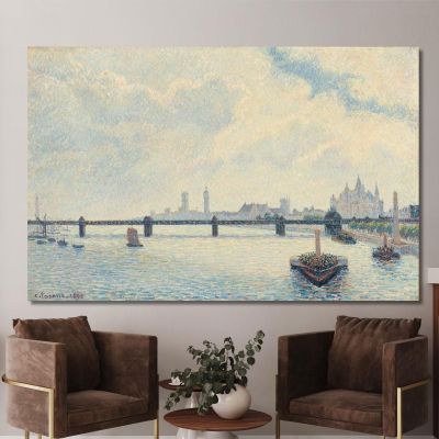 Charing Cross Bridge London 1890 Camille Pissarro cps18 canvas print 