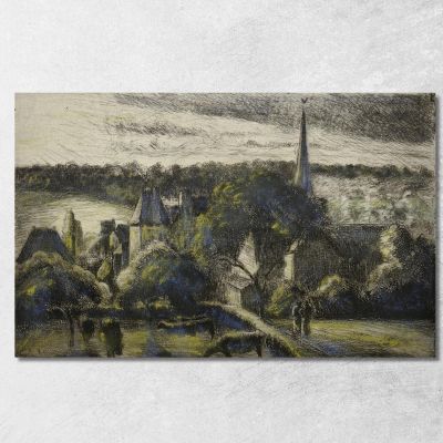 Church And Farm At Éragny 1895 Camille Pissarro cps20 canvas print 