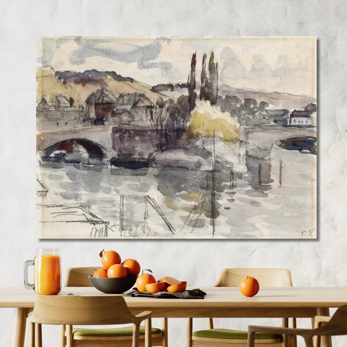 Corneille Bridge In Rouen Camille Pissarro cps21 canvas print 