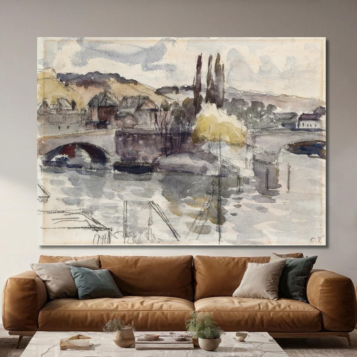 Corneille Bridge In Rouen Camille Pissarro cps21 canvas print 