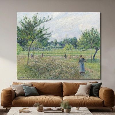 Haymaking At Éragny 1892 Camille Pissarro cps32 canvas print 