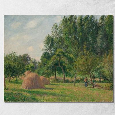 Haystacks Morning Eragny Camille Pissarro cps33 canvas print 