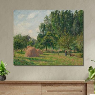 Haystacks Morning Eragny Camille Pissarro cps33 canvas print 