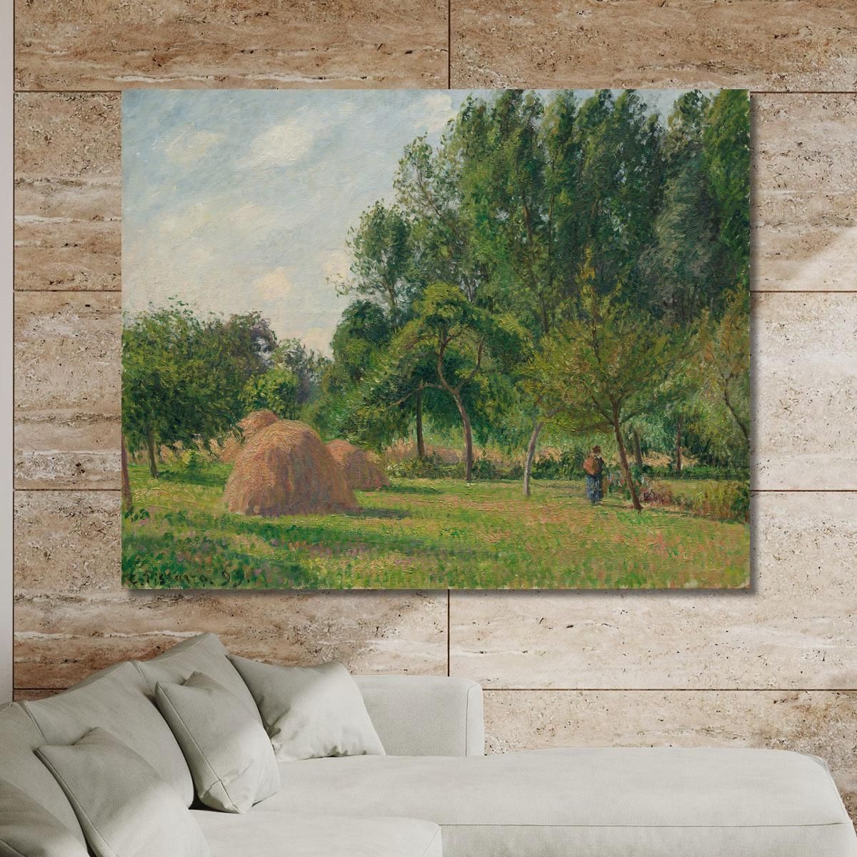 Haystacks Morning Eragny Camille Pissarro cps33 canvas print 
