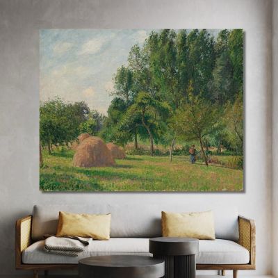 Haystacks Morning Eragny Camille Pissarro cps33 canvas print 