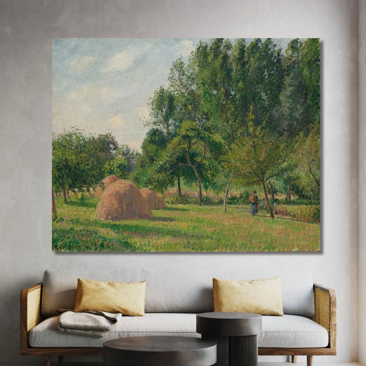 Haystacks Morning Eragny Camille Pissarro cps33 canvas print 