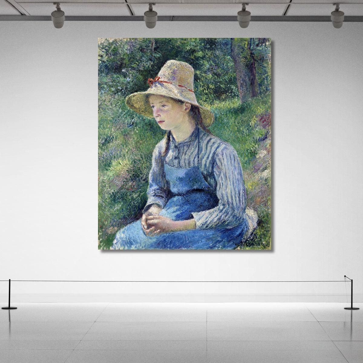 Peasant Girl With A Straw Hat 1881 Camille Pissarro cps49 canvas print 