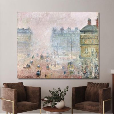 Place Du Theater Francais Fog Effect 1897 Camille Pissarro cps55 canvas print 