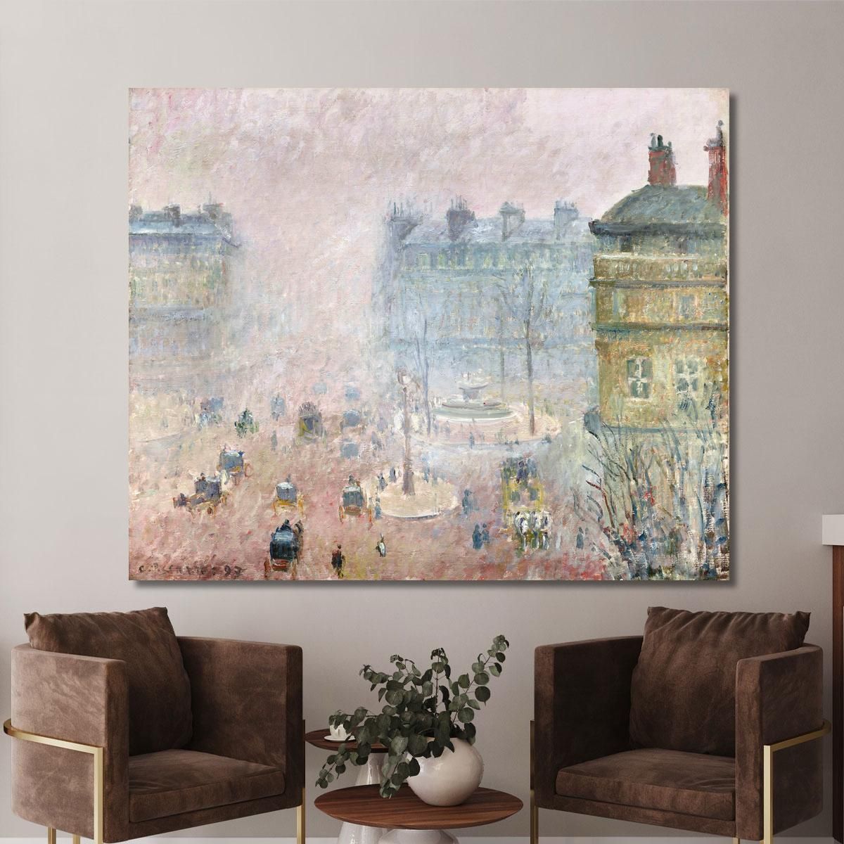 Place Du Theater Francais Fog Effect 1897 Camille Pissarro cps55 canvas print 