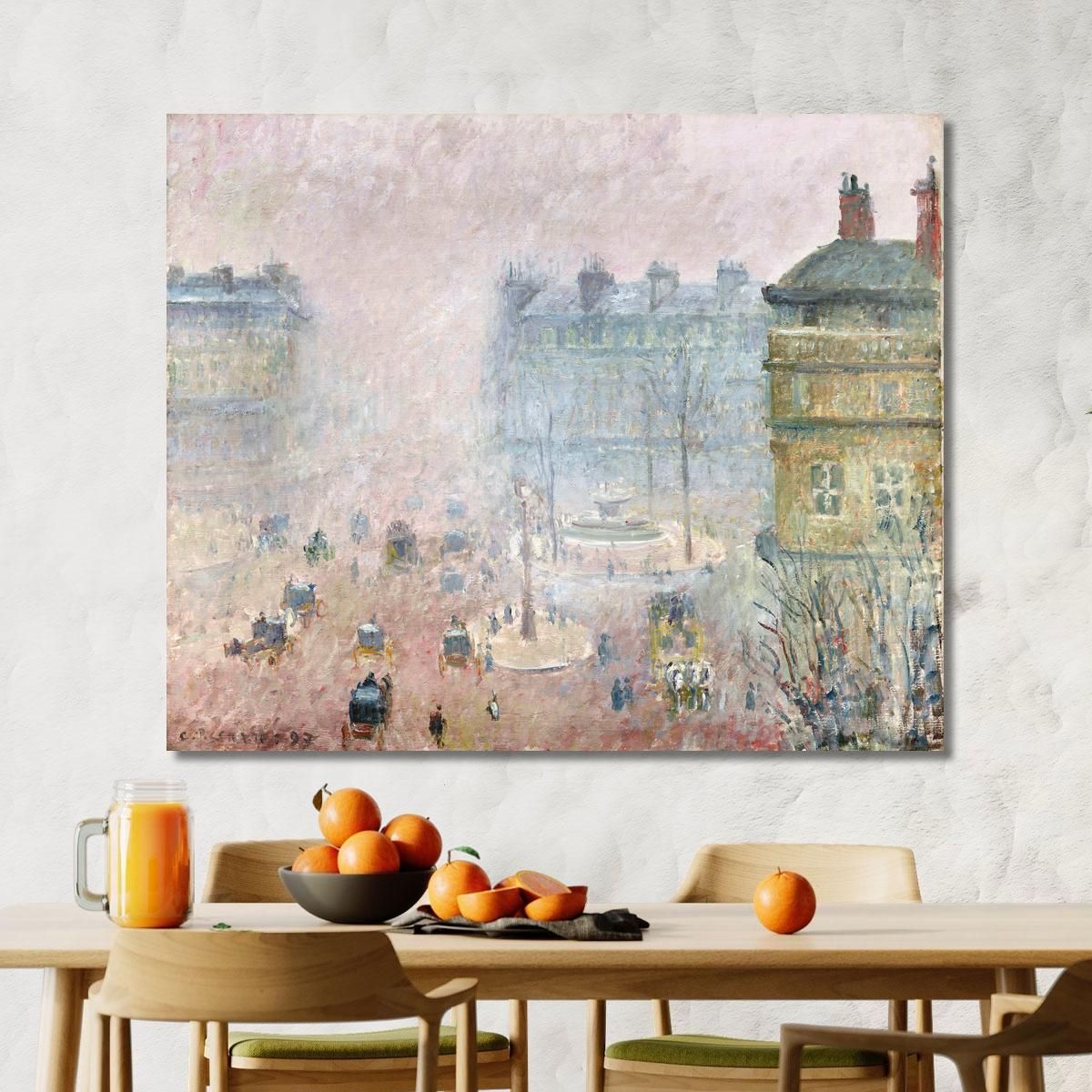 Place Du Theater Francais Fog Effect 1897 Camille Pissarro cps55 canvas print 