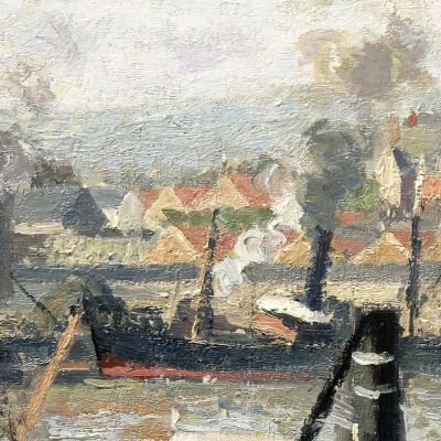 Port Of Rouen Unloading Wood 1898 Camille Pissarro cps58 canvas print