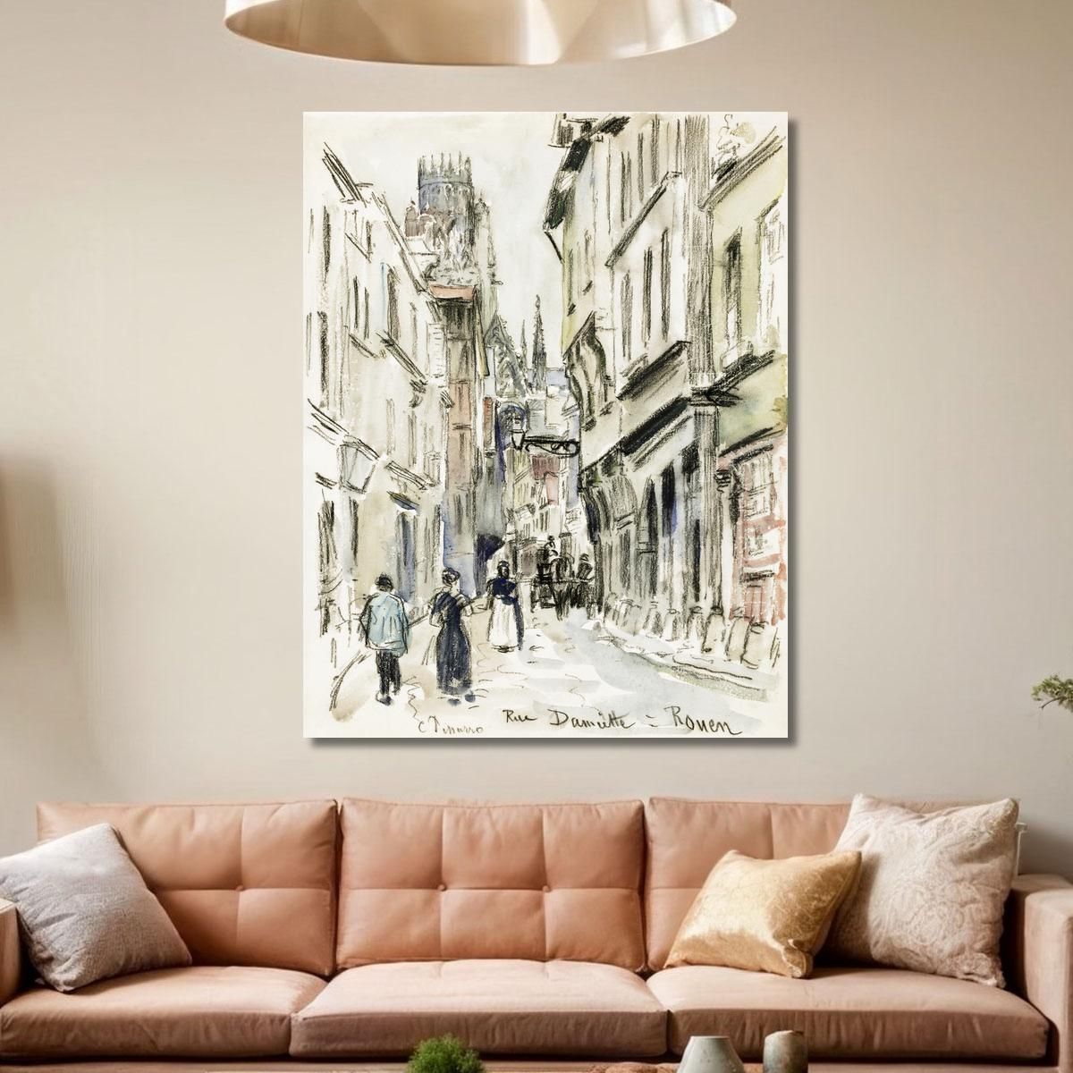 Rue Damiette Rouen Ca 1884 Camille Pissarro cps61 canvas print 