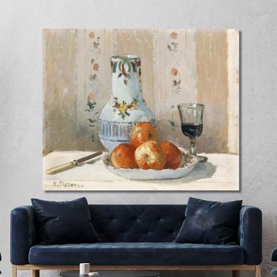 Still Life With Apples And Pitcher 1872 Camille Pissarro cps66 canvas print 