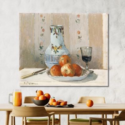 Still Life With Apples And Pitcher 1872 Camille Pissarro cps66 canvas print 