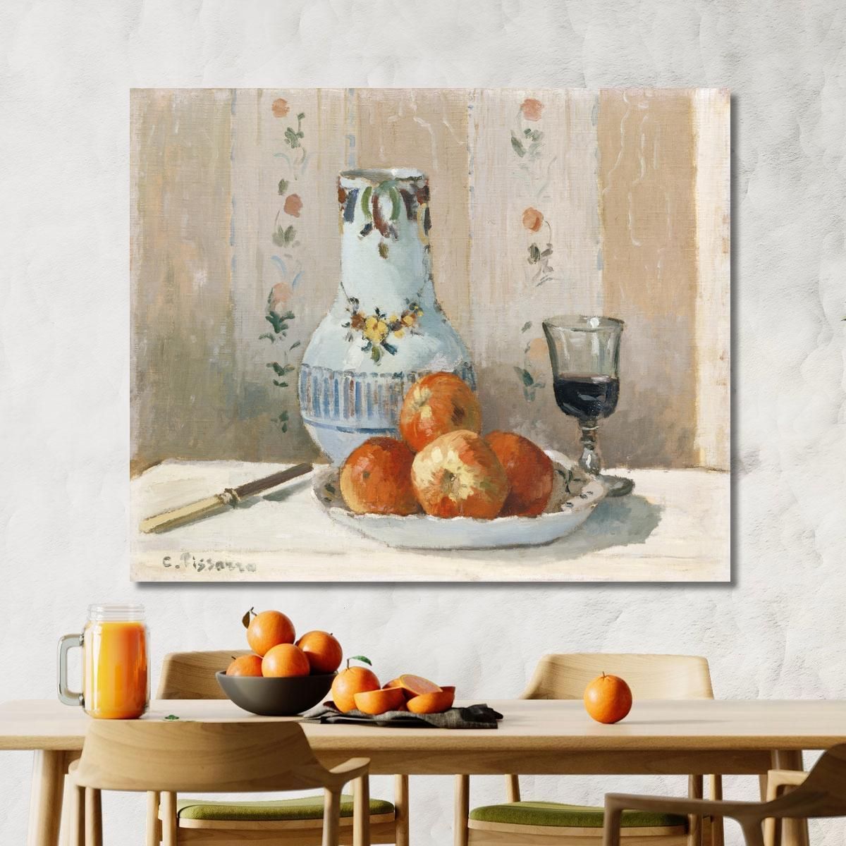 Still Life With Apples And Pitcher 1872 Camille Pissarro cps66 canvas print 