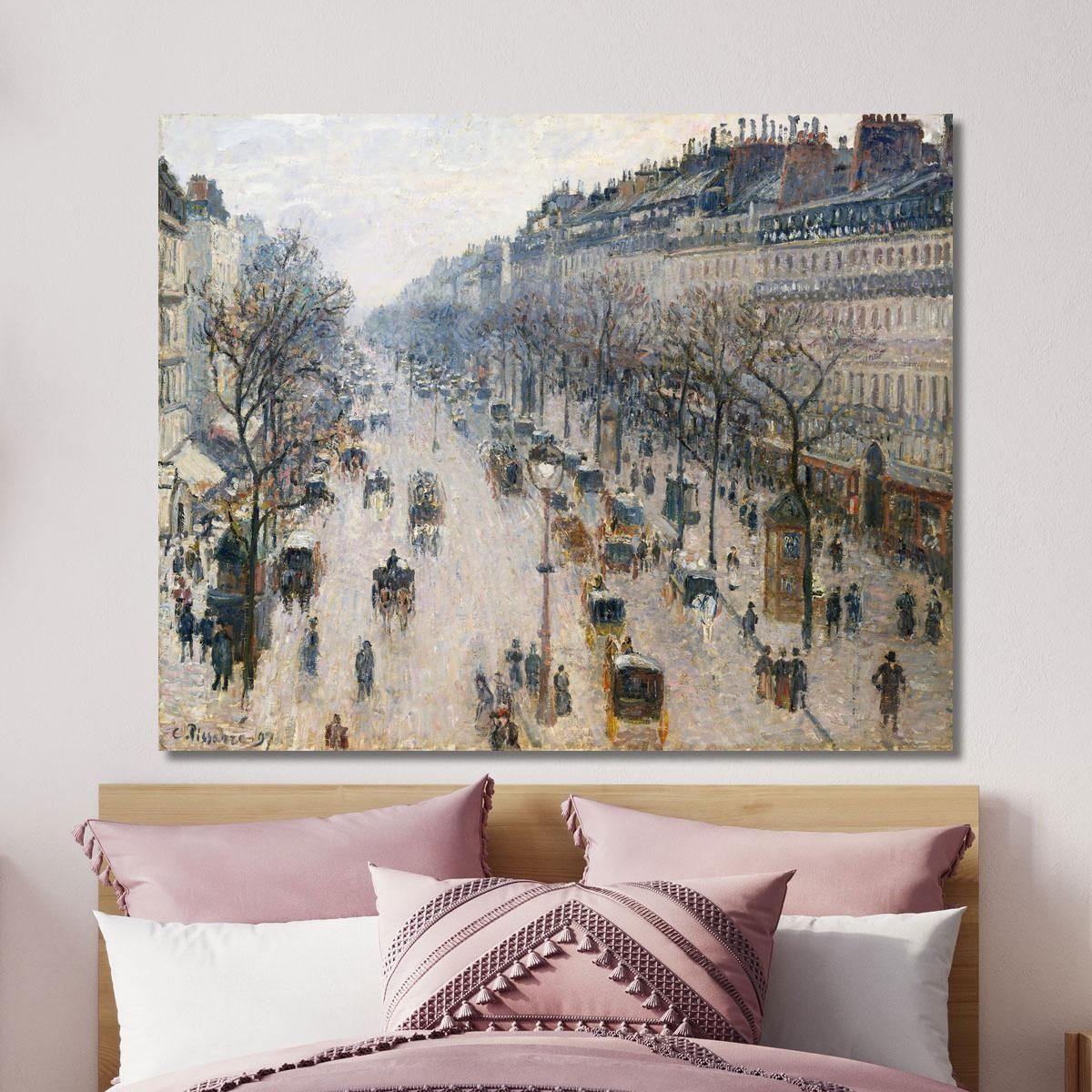 The Boulevard Montmartre On A Winter Morning 1897 Camille Pissarro cps72 canvas print 