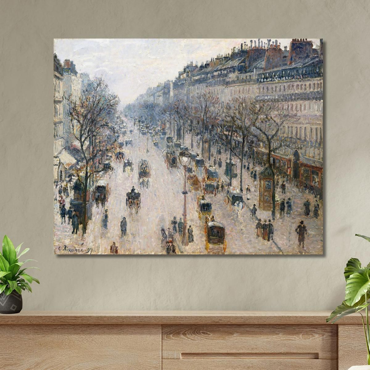 The Boulevard Montmartre On A Winter Morning 1897 Camille Pissarro cps72 canvas print 