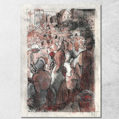 The Market At Gisors Camille Pissarro cps88 canvas print 