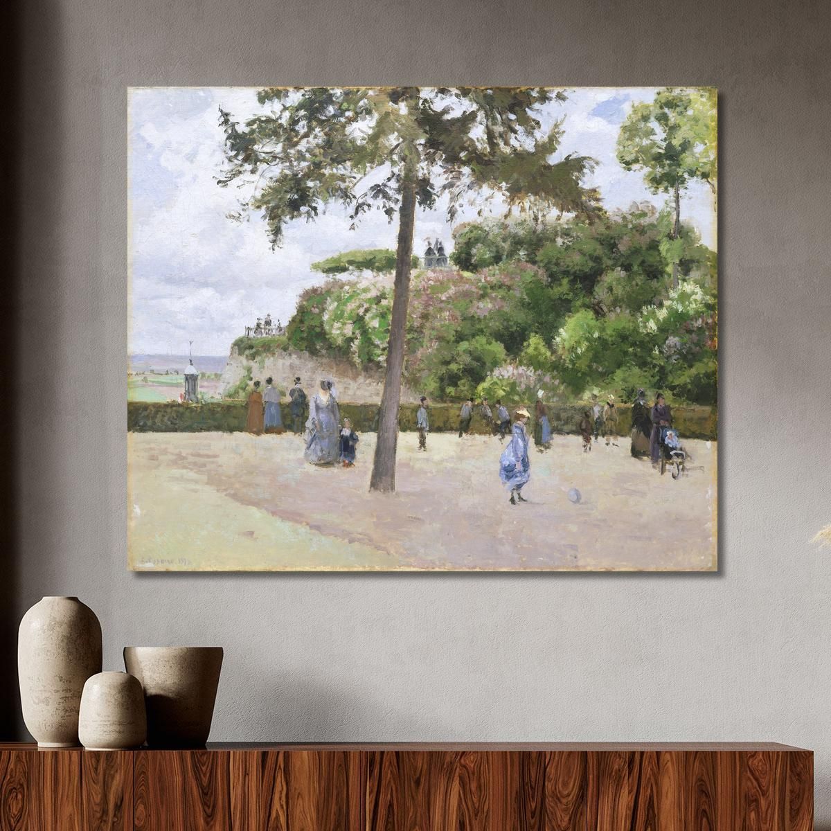 The Public Garden At Pontoise 1874 Camille Pissarro cps93 canvas print 