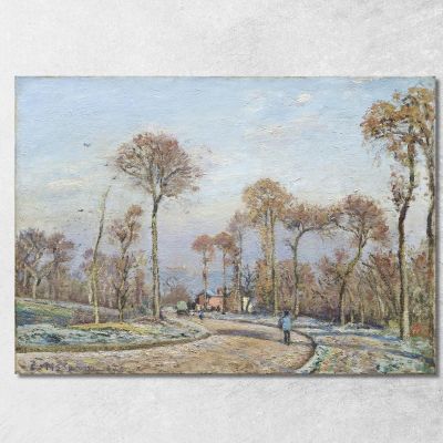 The Road To Versailles Louveciennes Morning Frost 1871 Camille Pissarro cps96 canvas print 