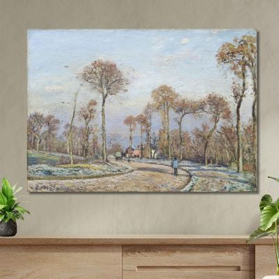 The Road To Versailles Louveciennes Morning Frost 1871 Camille Pissarro cps96 canvas print 
