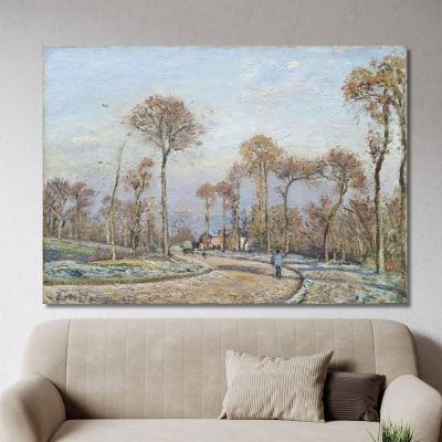 The Road To Versailles Louveciennes Morning Frost 1871 Camille Pissarro cps96 canvas print 