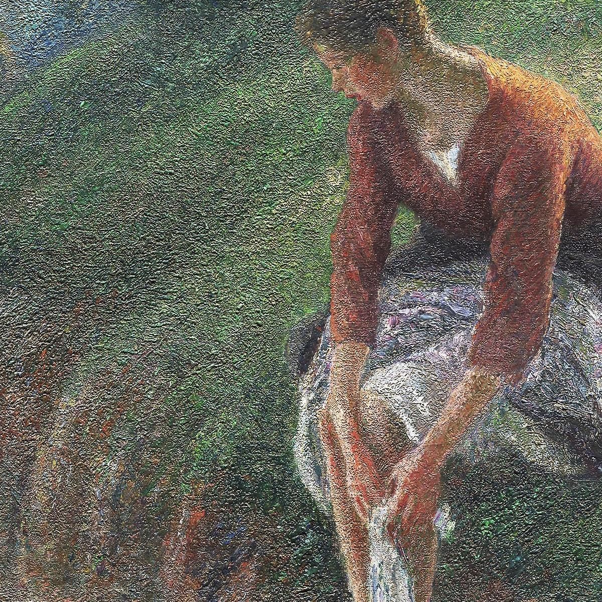 Woman Bathing Her Feet In A Brook Camille Pissarro cps105 canvas print