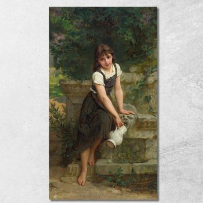 At The Fountain Émile Munier emn3 canvas print 