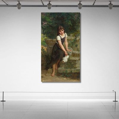 At The Fountain Émile Munier emn3 canvas print 