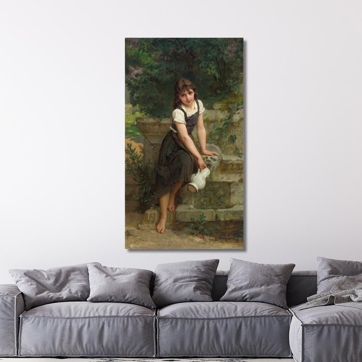 At The Fountain Émile Munier emn3 canvas print 