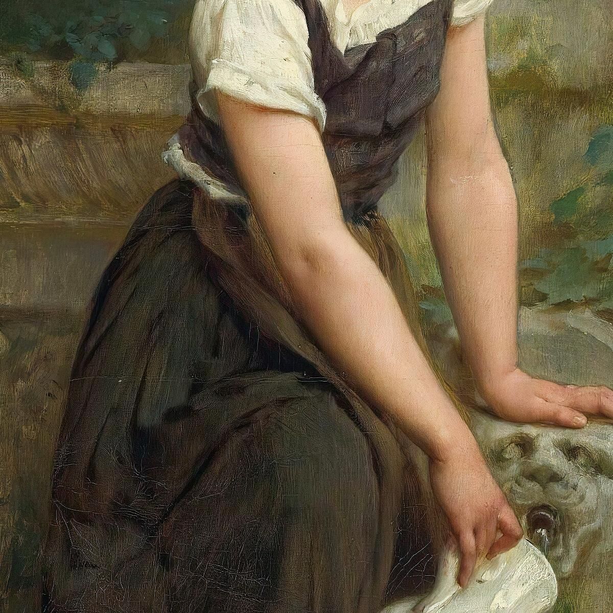 At The Fountain Émile Munier emn3 canvas print