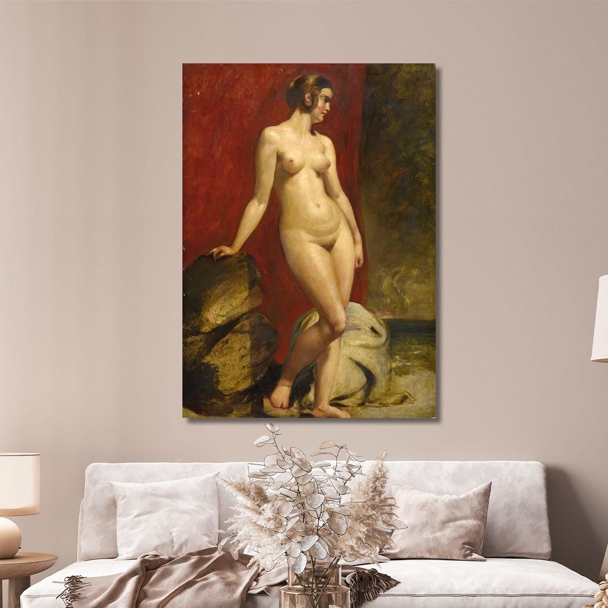 A Study Of A Standing Female Nude William Etty wet2 canvas print 