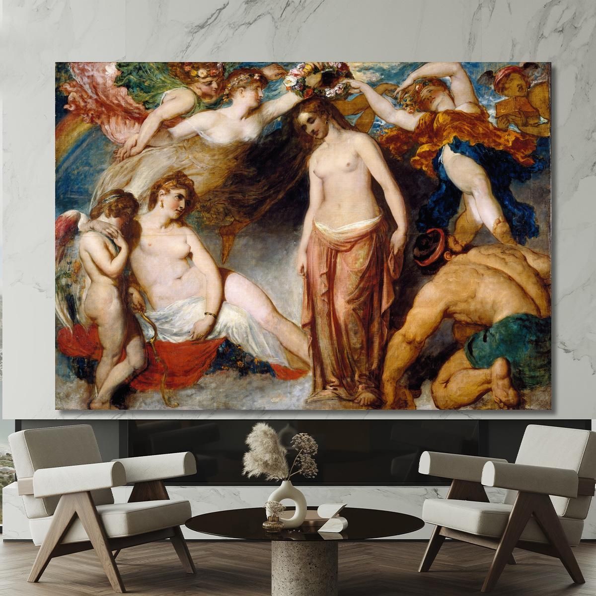 Pandora Crowned By The Seasons William Etty wet16 canvas print 
