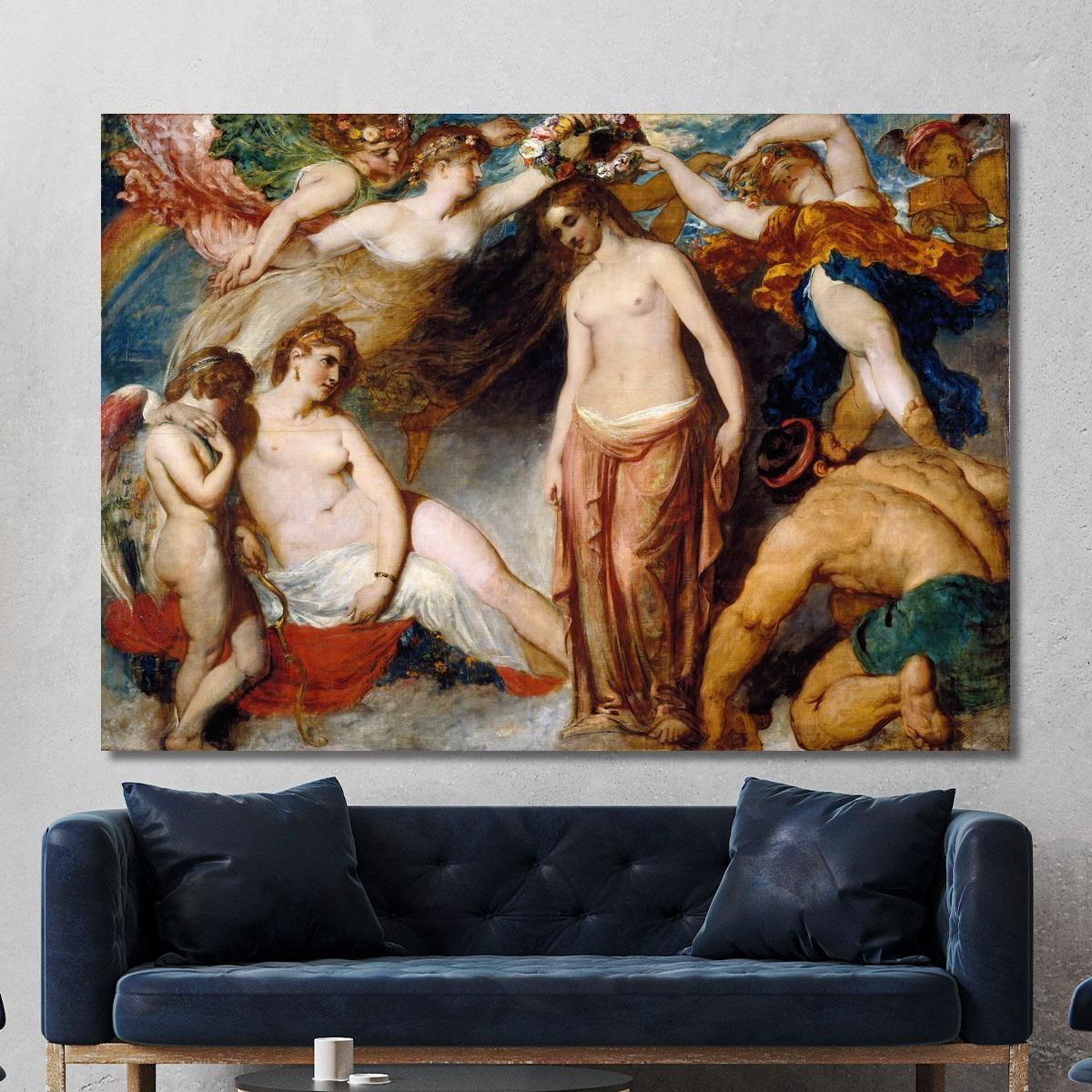 Pandora Crowned By The Seasons William Etty wet16 canvas print 