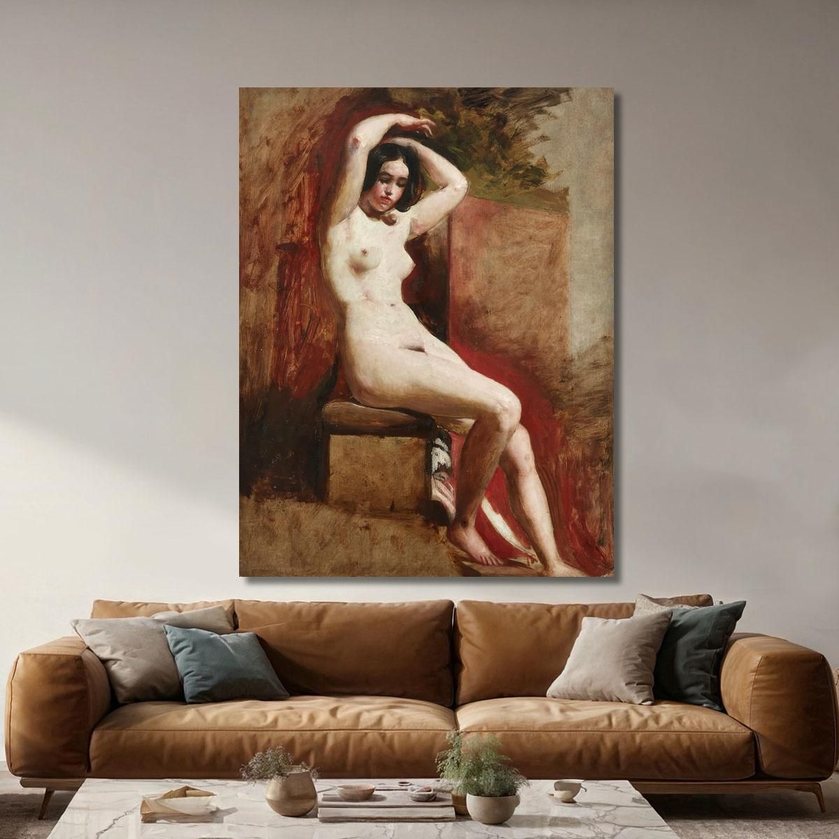 Seated Academic Nude William Etty wet25 canvas print 