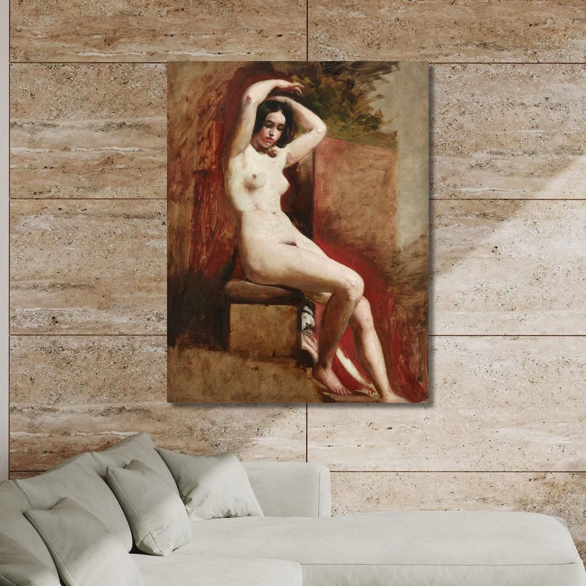 Seated Academic Nude William Etty wet25 canvas print 