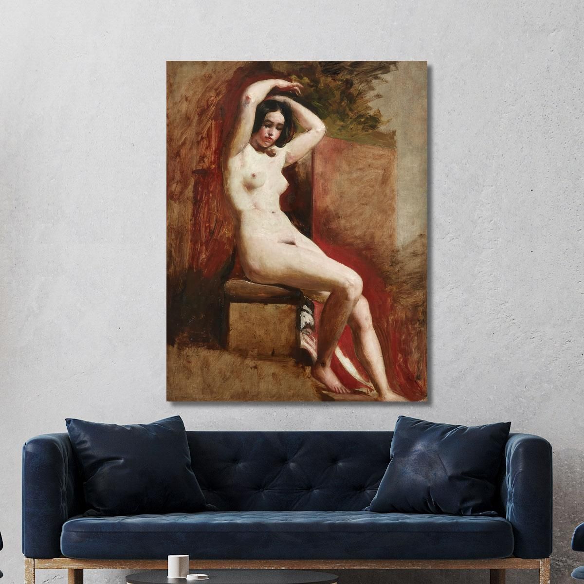 Seated Academic Nude William Etty wet25 canvas print 