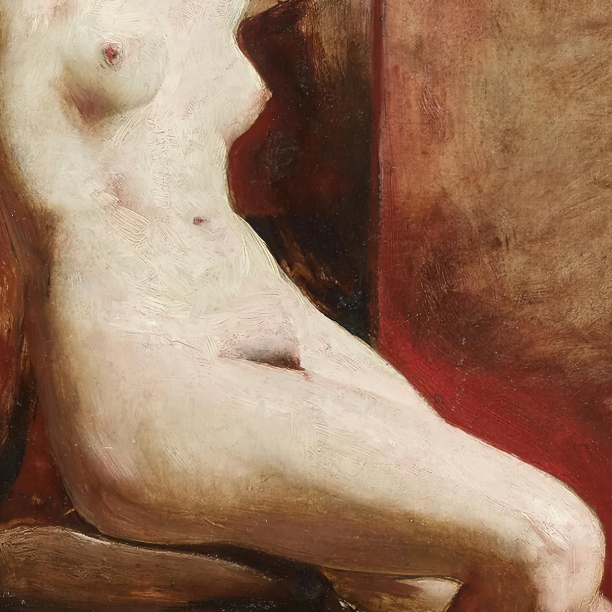 Seated Academic Nude William Etty wet25 canvas print