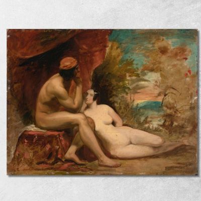Study For A Family Of The Forests William Etty wet35 canvas print 