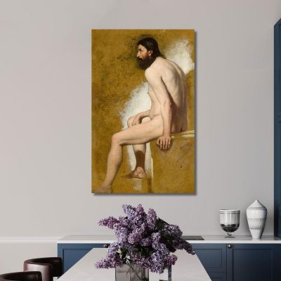 Study Of A Bearded Male Nude William Etty wet37 canvas print 