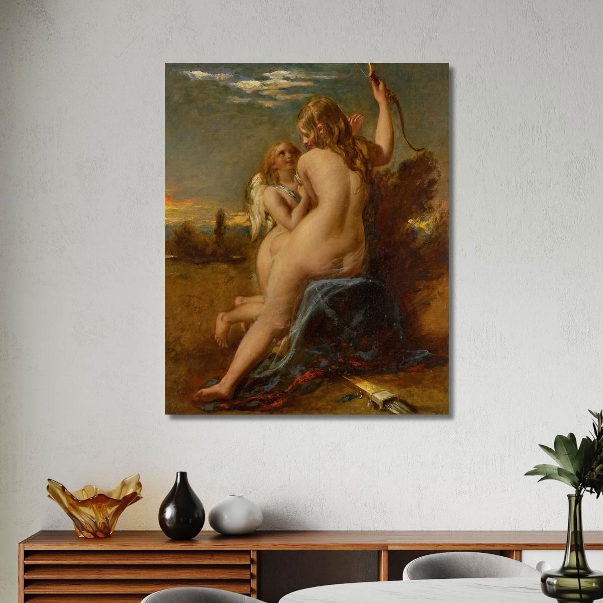 Venus Relieving Cupid Of His Bow William Etty wet46 canvas print 