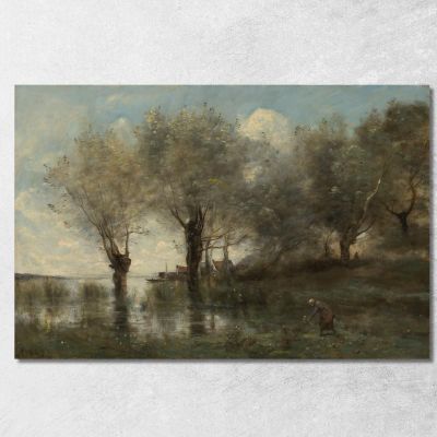 A Pond In Picardy Jean-Baptiste-Camille Corot jbc3 canvas print 