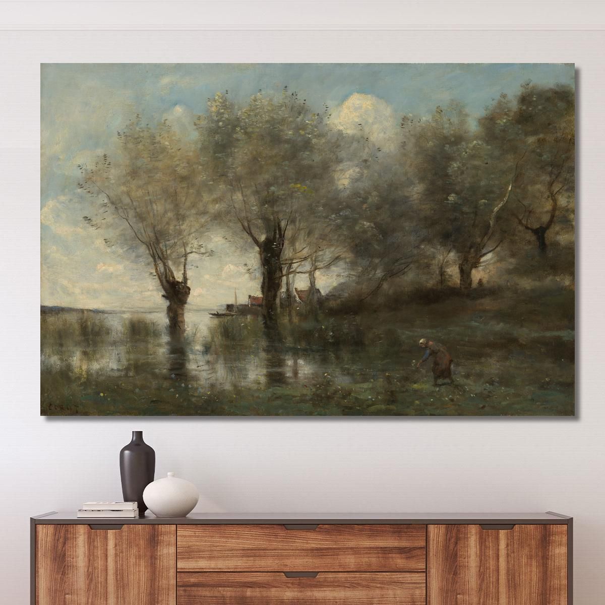 A Pond In Picardy Jean-Baptiste-Camille Corot jbc3 canvas print 