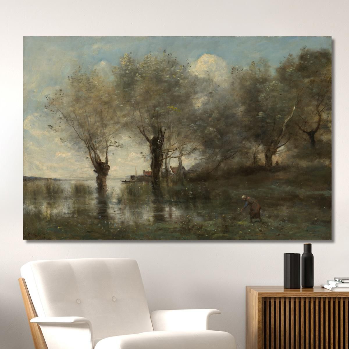 A Pond In Picardy Jean-Baptiste-Camille Corot jbc3 canvas print 